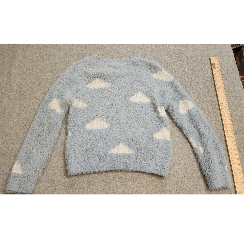 Coco‎ And Shay Sweater Womens Large Blue White Cloud Fuzzy Pullover Soft Knit